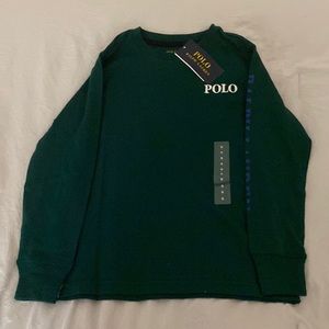 NWT Polo Ralph Lauren Boys Long Sleeve Green Shirt Size 5